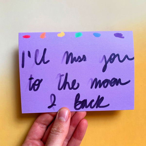 Miss you to the Moon card