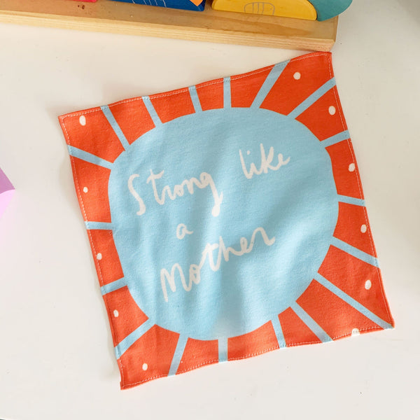 Strong like a Mother organic cotton handkerchief
