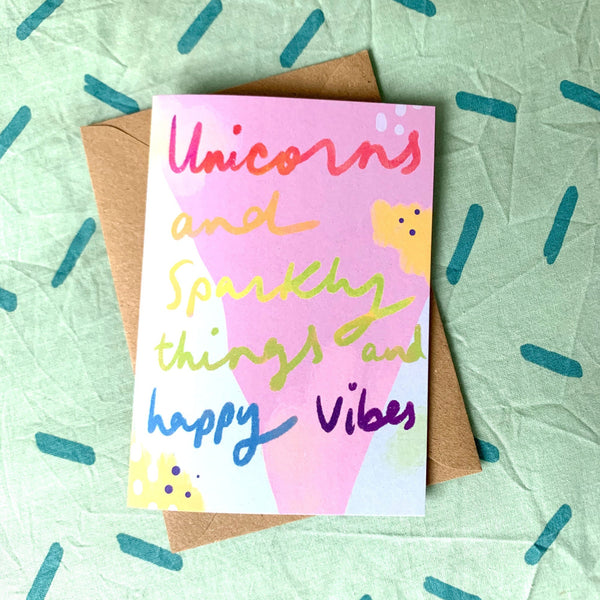 Unicorns & Sparkly Things card