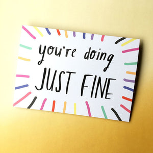 Doing JUST FINE Card