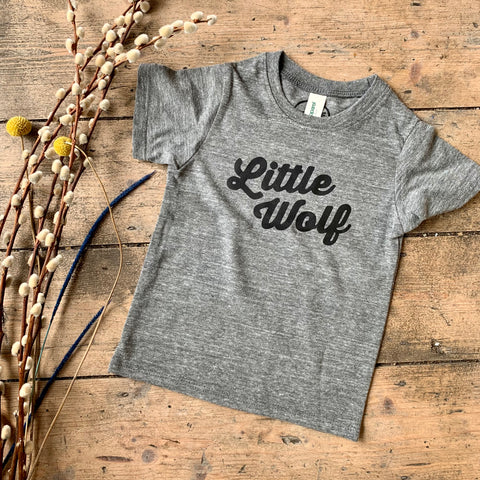 Little Wolf - Kids and Youth Tee: Grey