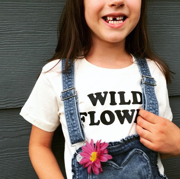 Wild Flower Kids Tee: Natural White